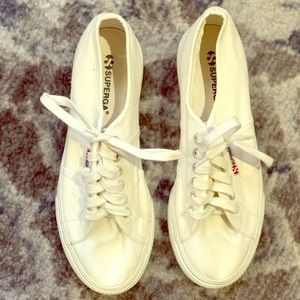 Superga White Platform Sneakers